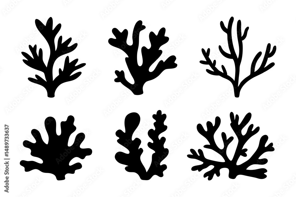 Fototapeta premium Reminiscent of Coral or Underwater Plants Vector Illustration