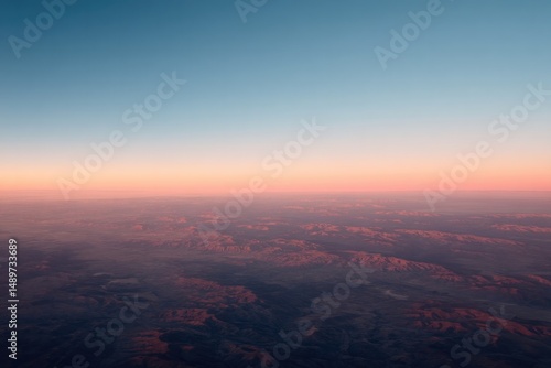 Fototapeta Naklejka Na Ścianę i Meble -  drone-shot aerial view of serene landscape highlighting minimalism with wide open areas