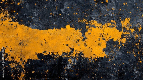 Yellow Gritty Overlay on Dark Moody Surface Texture Design