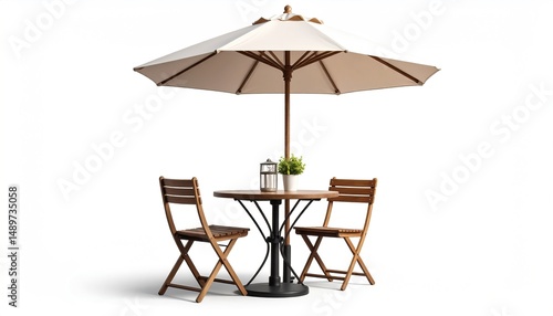 Wallpaper Mural Outdoor bistro set with umbrella under a bright sky. Torontodigital.ca