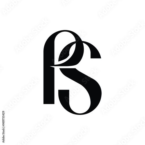 PS monogram logo design letter text name symbol monochrome logotype alphabet character simple logo