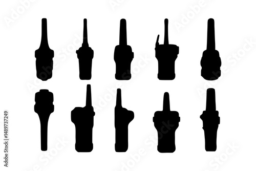 Walkie Talkie Black Silhouette Icon Vector Illustration