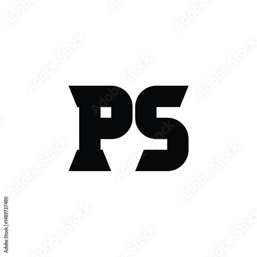 PS monogram logo design letter text name symbol monochrome logotype alphabet character simple logo