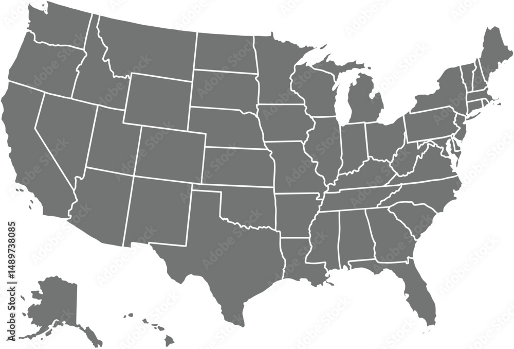 Obraz premium United States Map High-Resolution Vector Graphic for Presentations and Designs