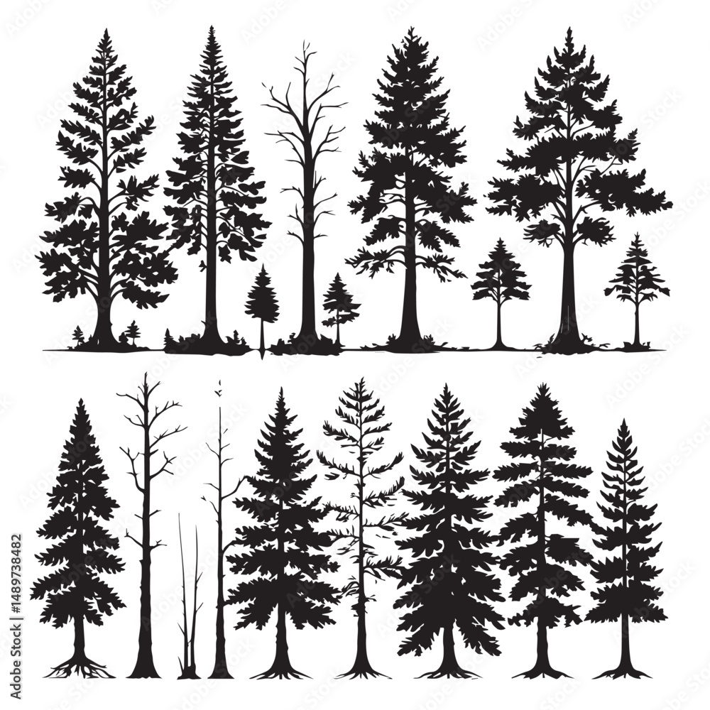 Obraz premium tree silhouettes Illustration collection