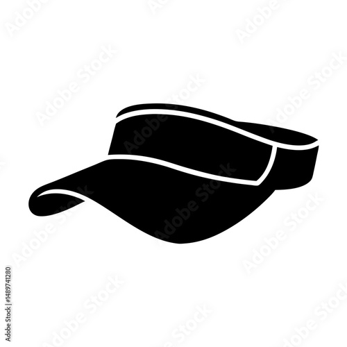 Black Visor Hat Ideal for Sports and Outdoor Activities vector illustration