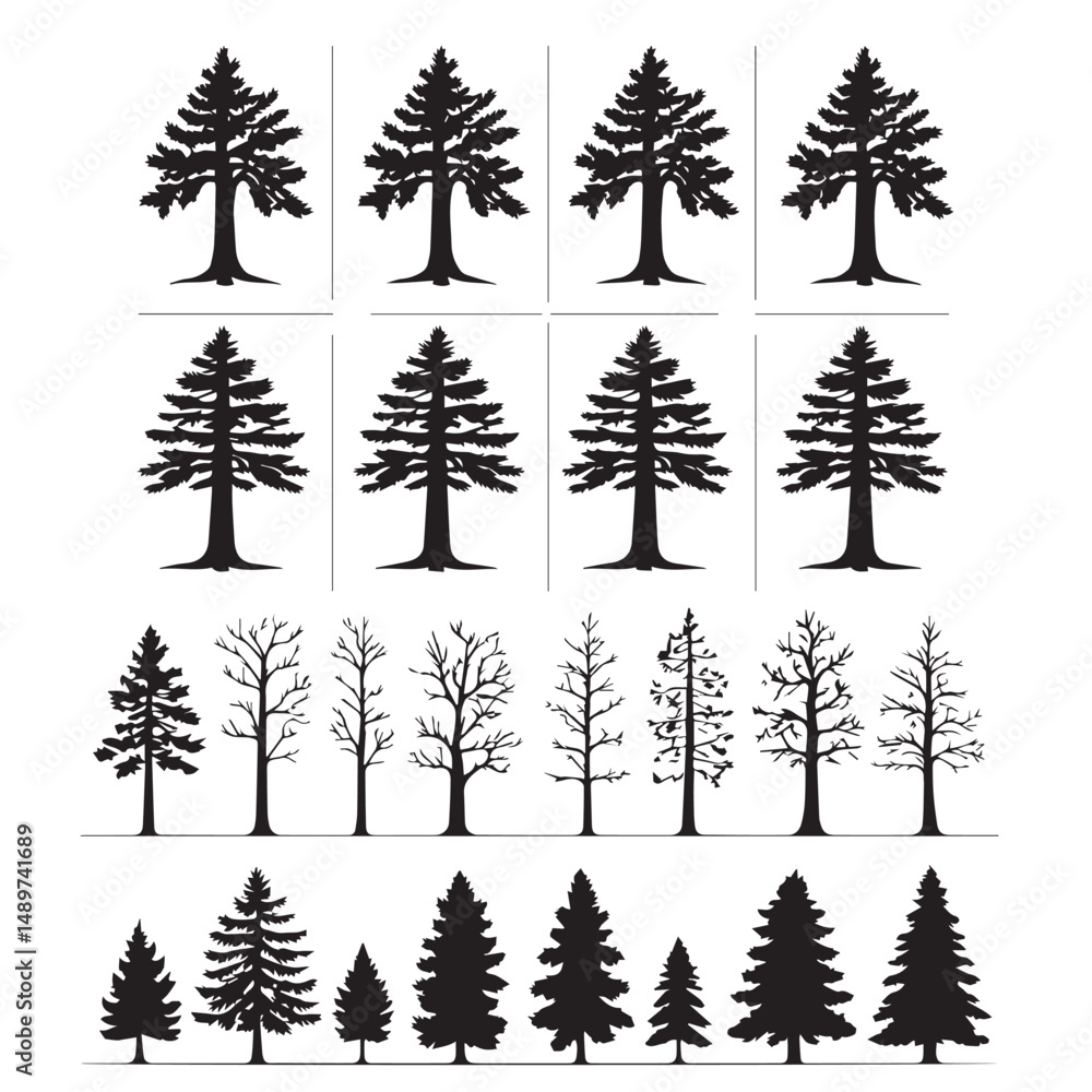 Fototapeta premium tree silhouettes Illustration collection
