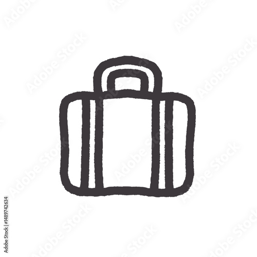 Modern Suitcase Travel Icon in Bold Line Art for Trip Essentials