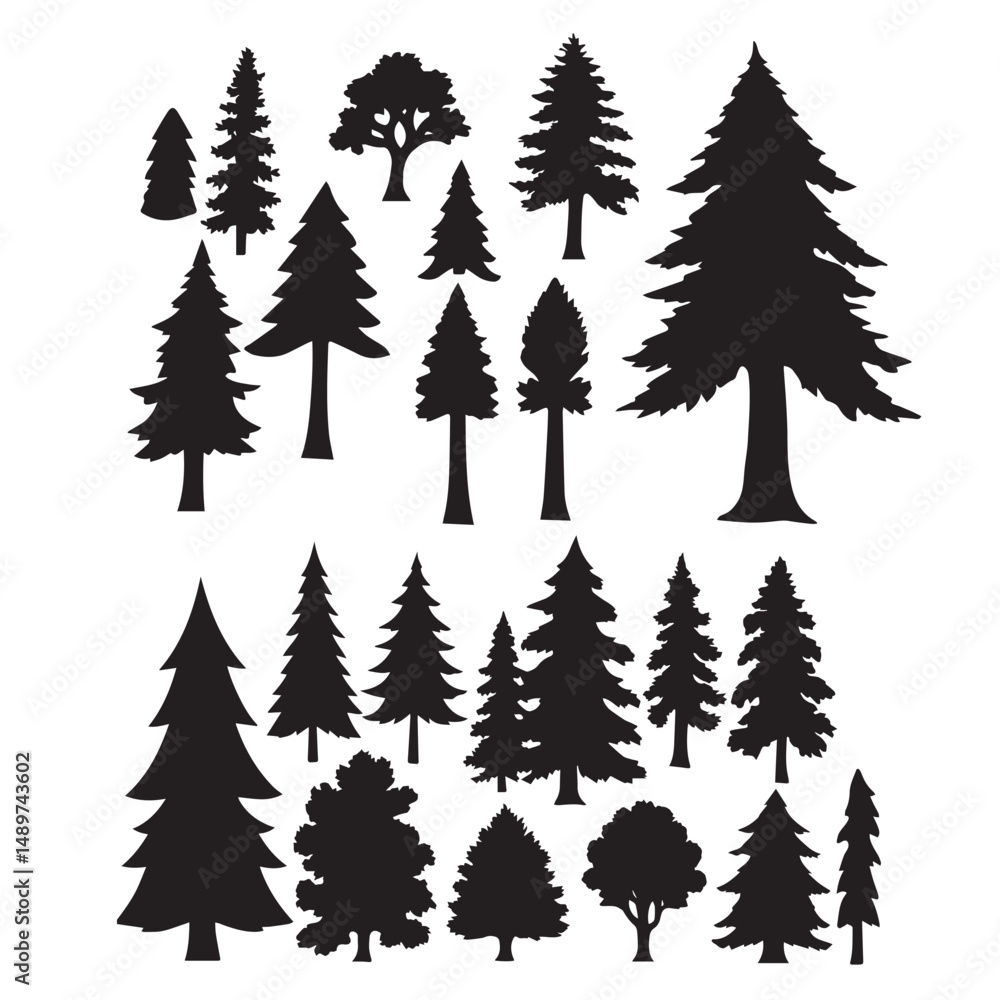 Fototapeta premium tree silhouettes Illustration collection
