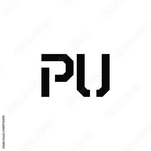 PU monogram logo design letter text name symbol monochrome logotype alphabet character simple logo