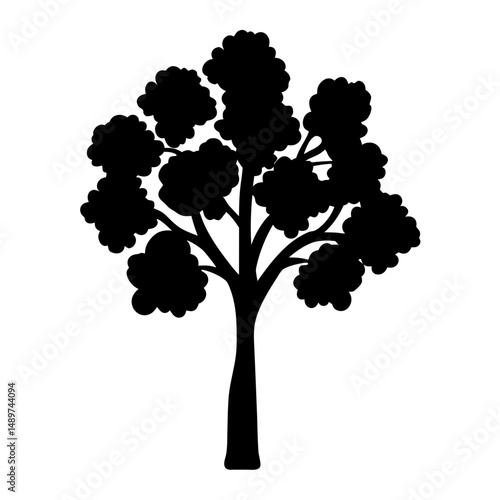 dogwood tree black silhouette vector illustration