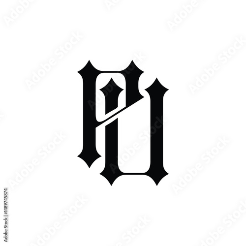 PU monogram logo design letter text name symbol monochrome logotype alphabet character simple logo