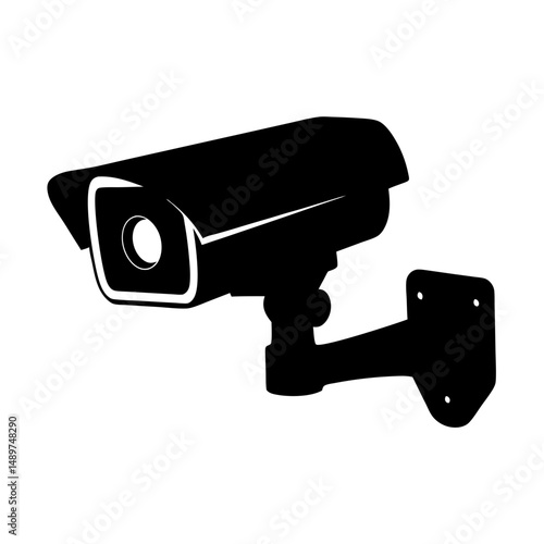 security camera black silhouette vector illustration