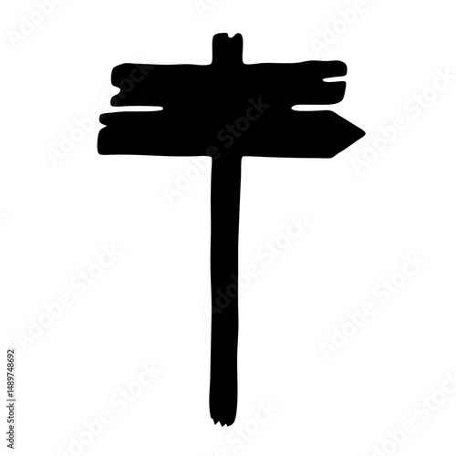 Wallpaper Mural blank signboard black silhouette vector illustration Torontodigital.ca