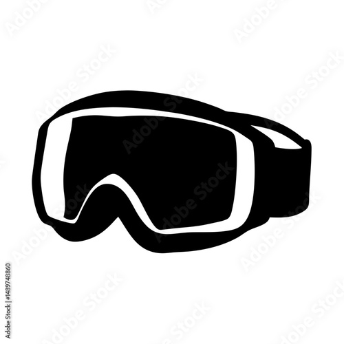 ski goggles black silhouette vector illustration