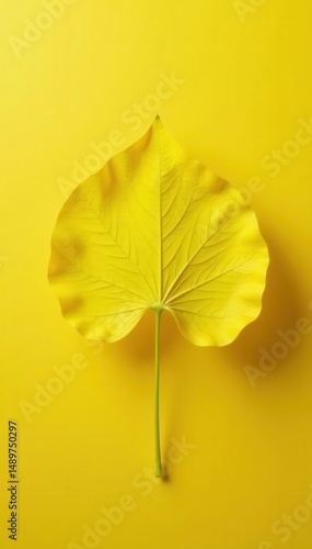 Wallpaper Mural Medicinal ginkgo biloba leaf, autumnal color, soft yellow backdrop , golden, ginkgo Torontodigital.ca