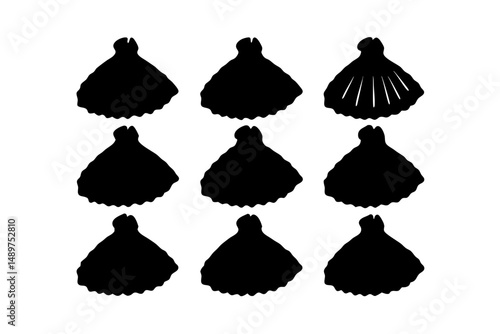 Scalloped Heap Silhouette Design vector illustration