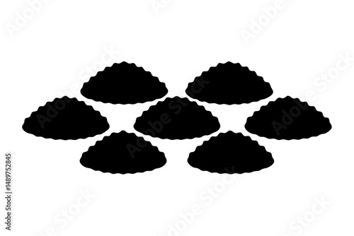 Frilly Stack Silhouette Set vector illustration