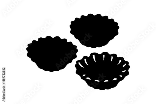 Scalloped Heap Icon Set vector illustration