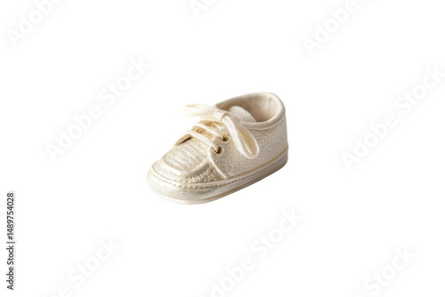 PNG Small beige baby sneaker with laces