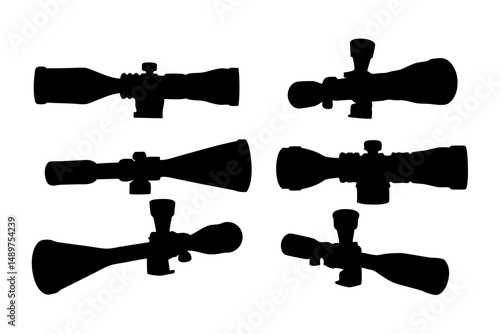 Durable Rifle Scope for Outdoor Hunting vector illustration
