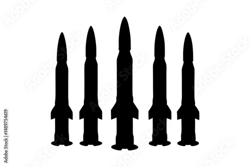 Minimalist Rocket Silhouette for Logo Designs vector illustration