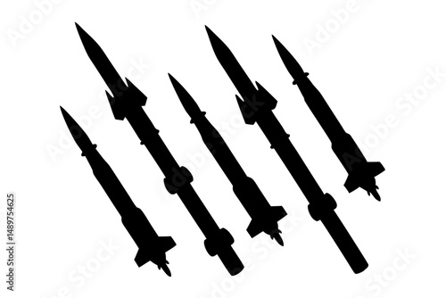 Detailed Rocket Silhouette for Aerospace Presentations vector illustration