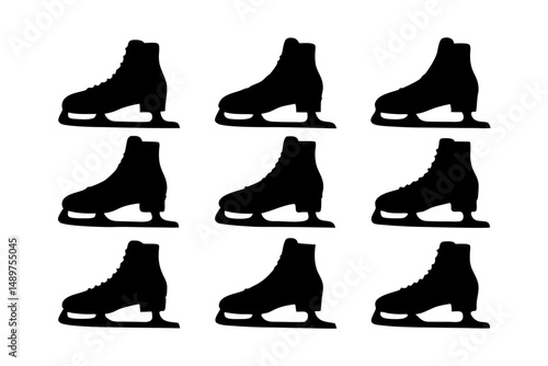 Detailed Ice Skate Silhouette for Instructional Materials vector illustration