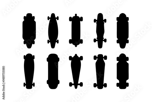 Skateboard Silhouette for Urban Culture Designs vector illustration