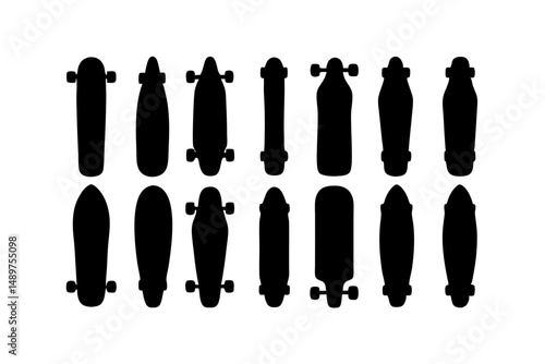 Vintage Skateboard Silhouette for Retro Themes vector illustration