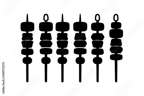 Kebab Skewers Silhouette for Restaurant Branding vector illustration