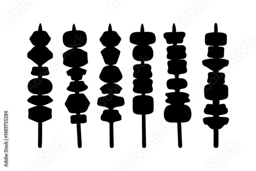 Chicken Skewers Silhouette for Fast Food Logos vector illustration
