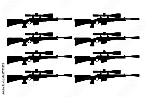 Classic Sniper Rifle Silhouette for Historical Illustrations vector illustration