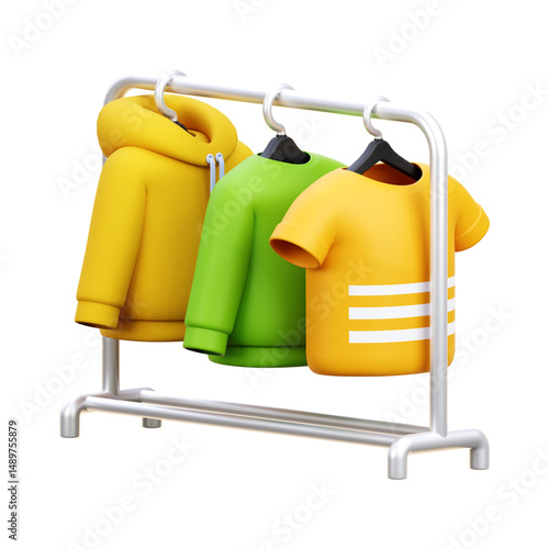 Clothes Rack 3d Icon Illustration