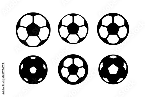 Detailed Soccer Ball Silhouette for Instructional Materials vector illustration