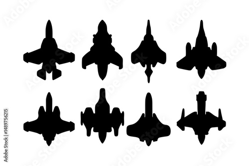 Minimalist Spaceship Silhouette for Logo Designs vector illustration