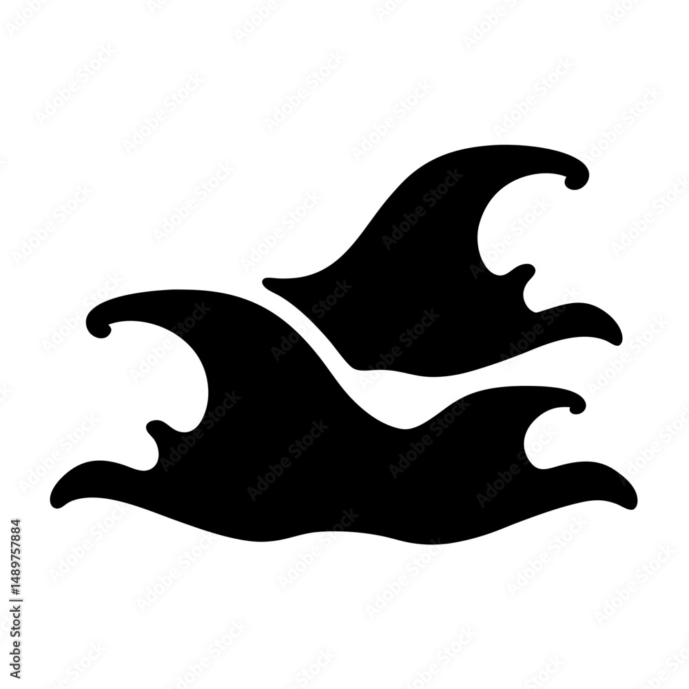 Obraz premium Ocean wave pattern silhouette design vector illustration