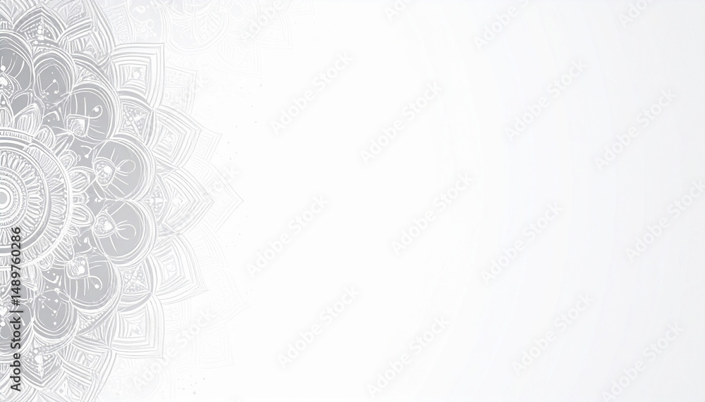 Fototapeta premium シンプルな白背景に広がる曼荼羅模様