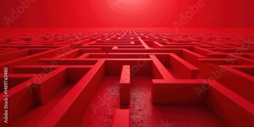 A Crimson Labyrinth An Intricate Network of Paths Winding Towards an Uncertain Destination