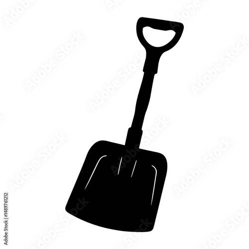 Snow shovel silhouette vector illustration