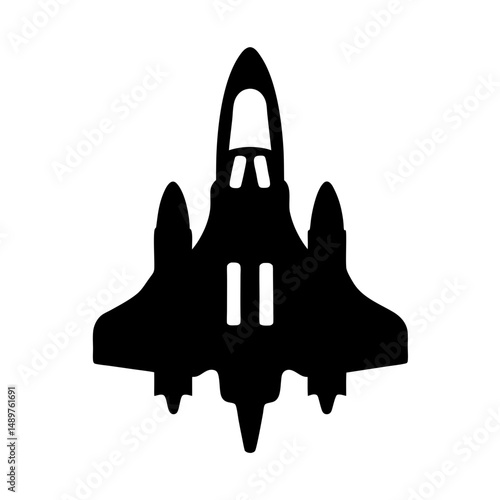 Spaceship ready for space silhouette vector illustration