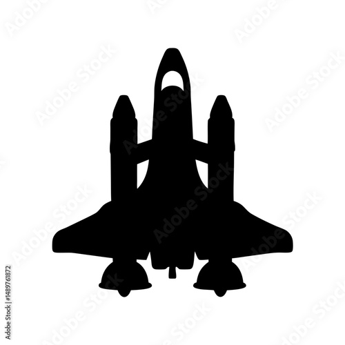 Spaceship ready for space silhouette vector illustration