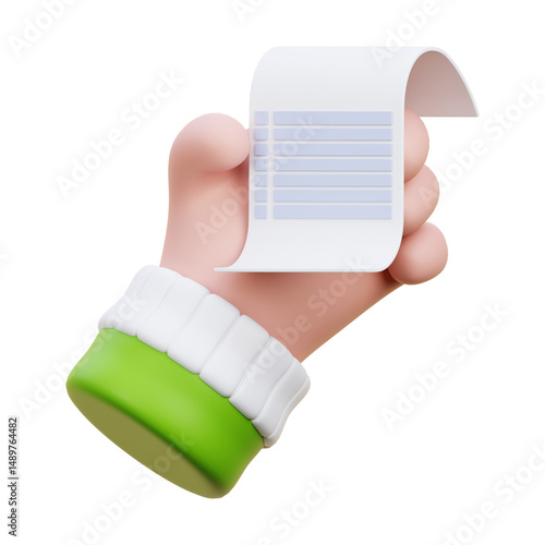 Shopping List 3d Icon Illustration