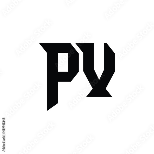 PV monogram logo design letter text name symbol monochrome logotype alphabet character simple logo