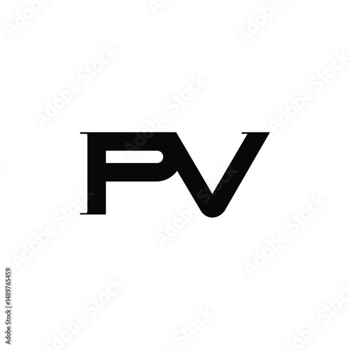 PV monogram logo design letter text name symbol monochrome logotype alphabet character simple logo