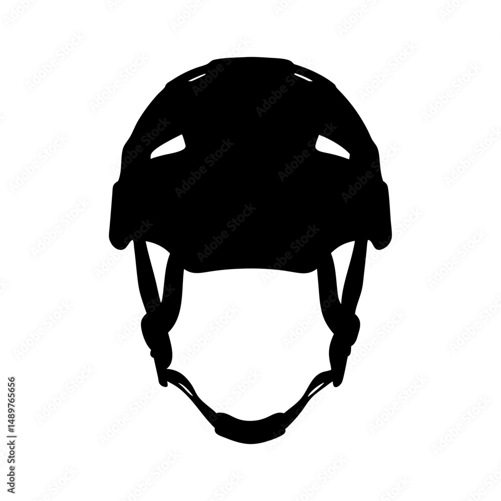 Fototapeta premium Helmet silhouette for mountain sports and outdoor safety vector illustration