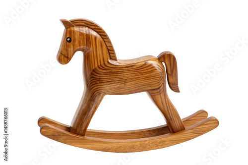 PNG Wooden rocking horse toy on black background