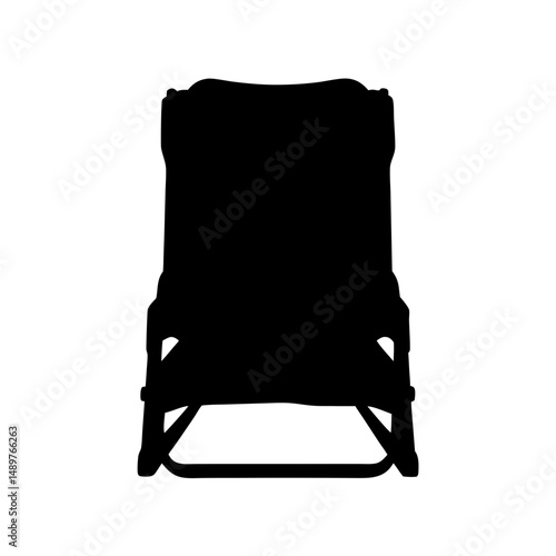 Portable chair silhouette for camping and outdoor leisure vector illustration