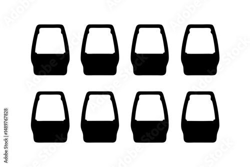Gondola cable car lift silhouette set vector illustration