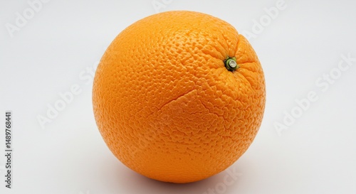 Fresh Whole Orange Isolated on White Background

